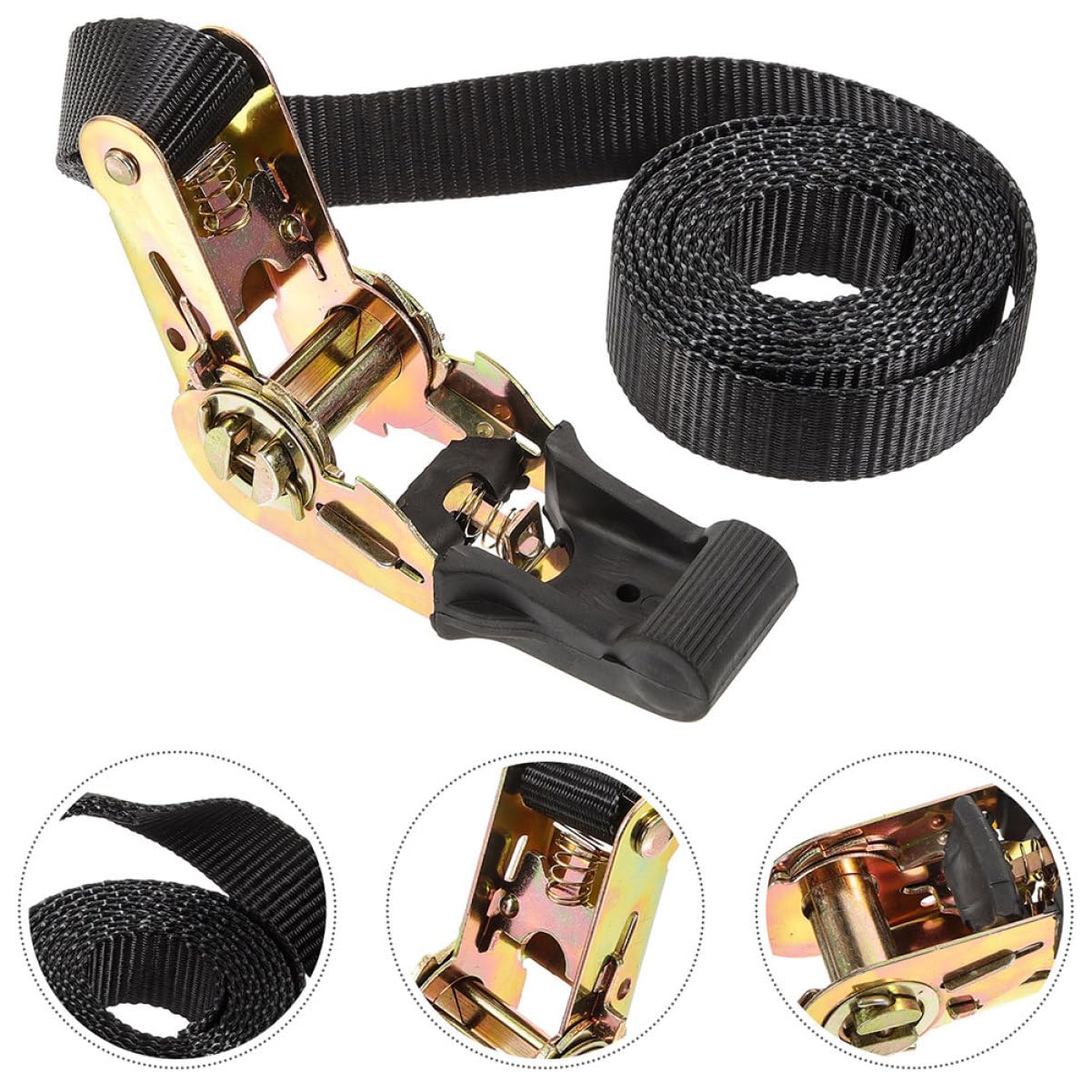 3pièces Sangle à Cliquet Robuste pour Transport Sécurisé De Marchandises Sangles De Fixation Ajustables pour Camions Et Usage Domestique