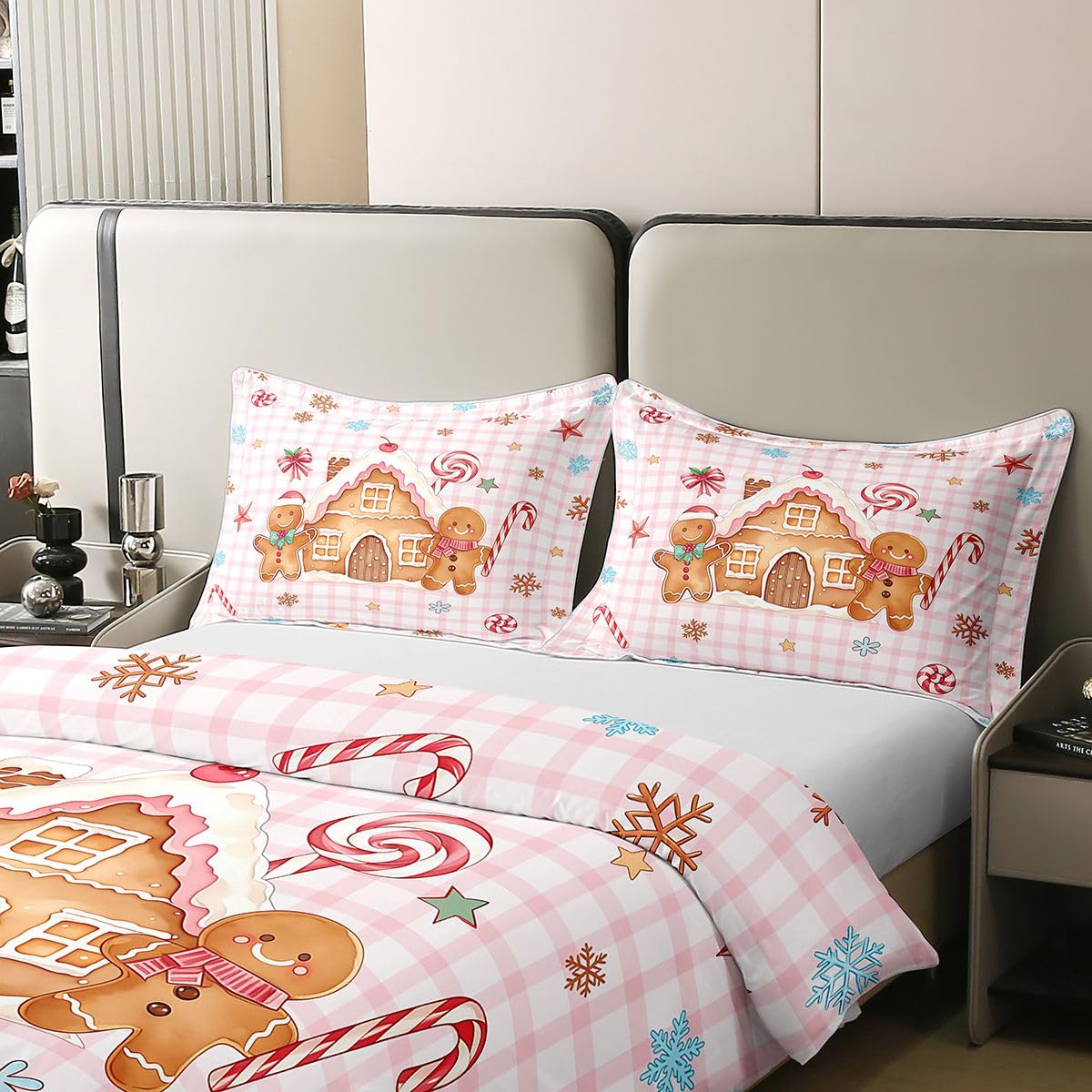 Homewish Weihnachts Süßigkeit Baumwolle Bettwäsche 220x240