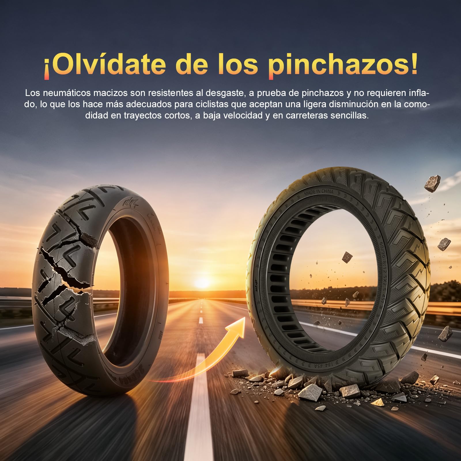 60/90-8 Neumático Maciza para Xiaomi 5 Plus, Neumático de Repuesto de 12 Pulgadas con Ranura para Tarjeta de 45 mm, 12,5x2,5 Ruedas Macizas Antideslizante y Antipinchazos (Negro 2 Piezas)