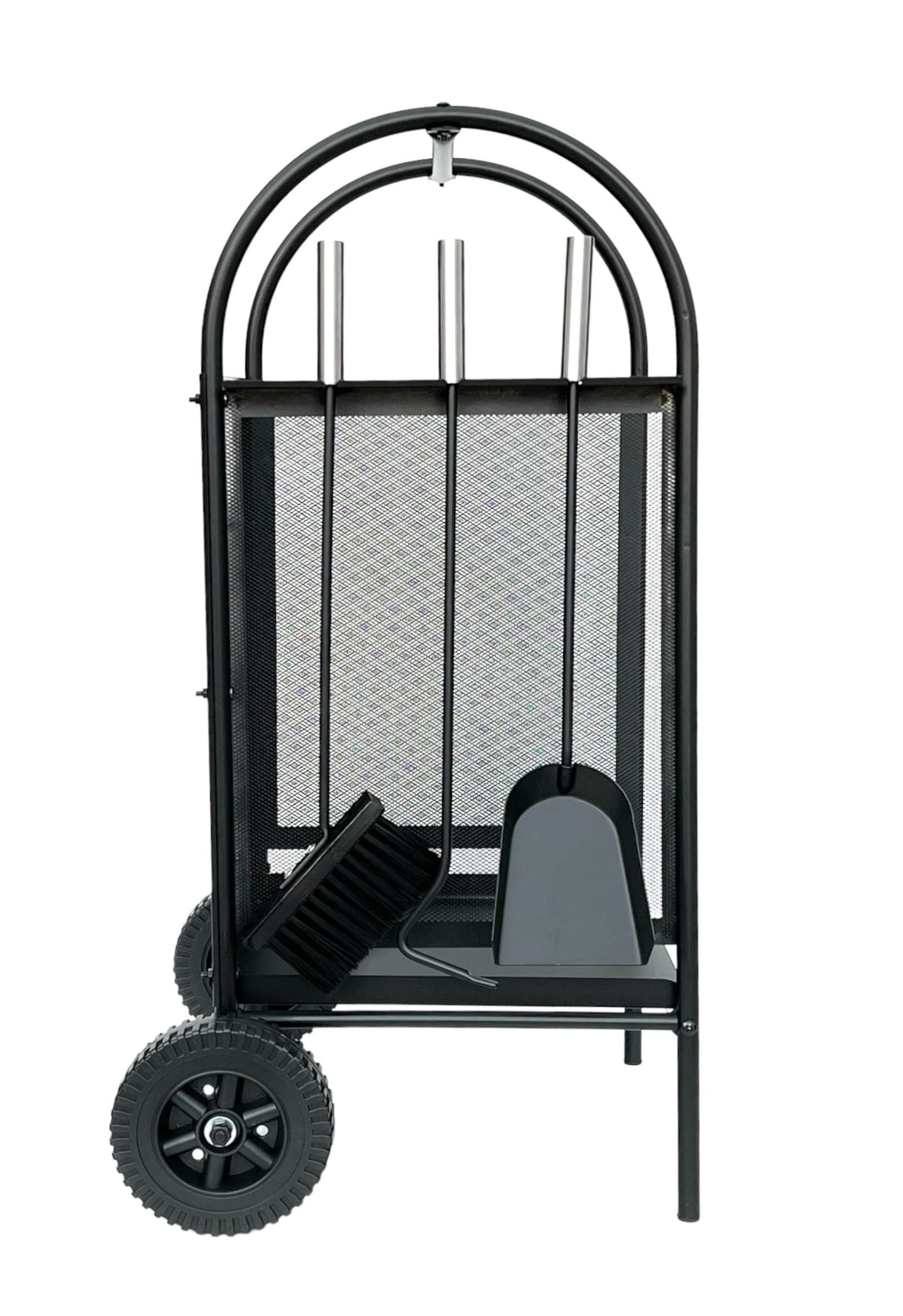 Scaffale Per Legna DanDiBo 96469 A Forma Di Cuore | In Metallo Nero, 52x54x25 Cm, Portaceppi Romantico