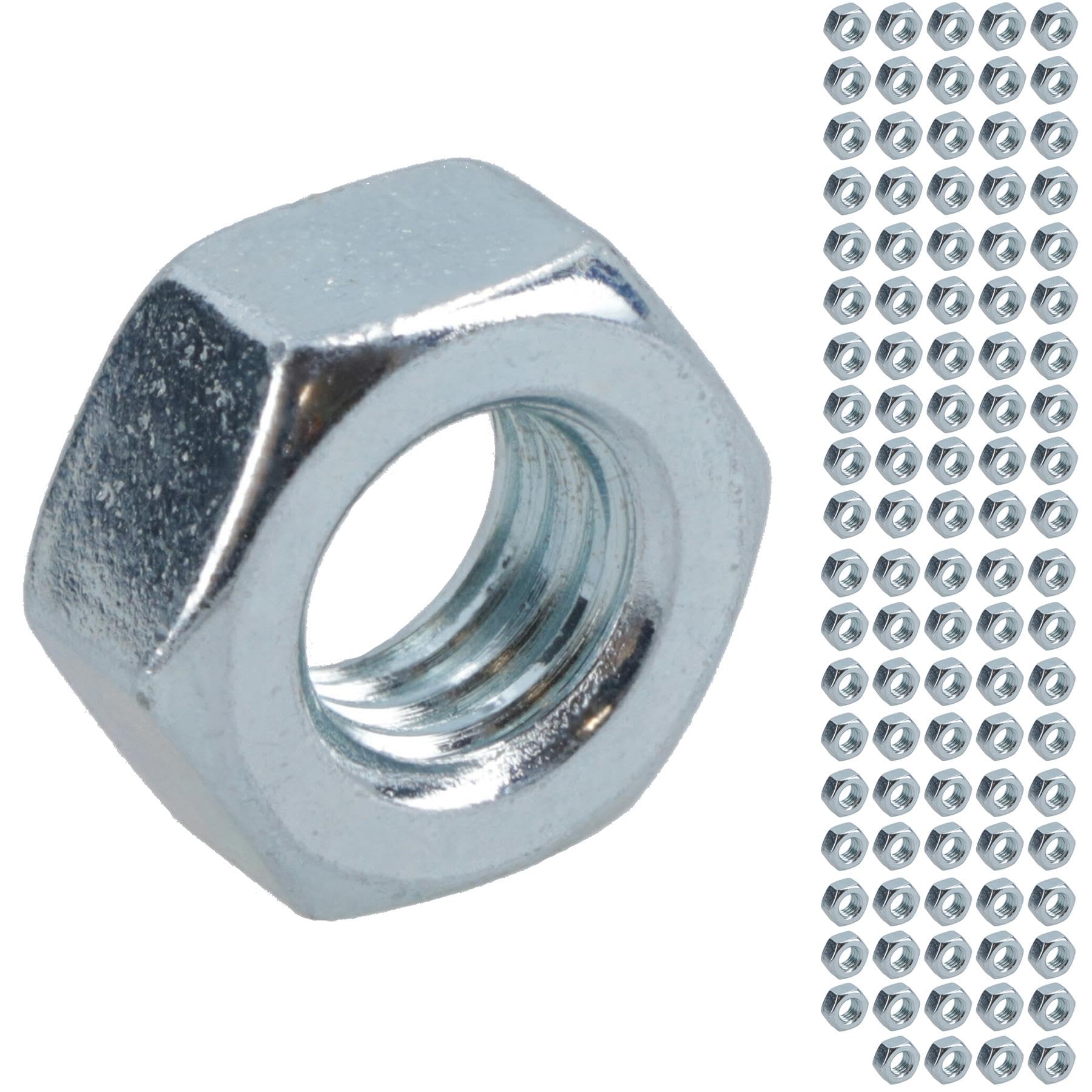 Ab Tools M6 X 1.0Mm Hex Full Nut Fastener Hexagonal Metric Nuts Grade 8 Zinc Plated 100Pk