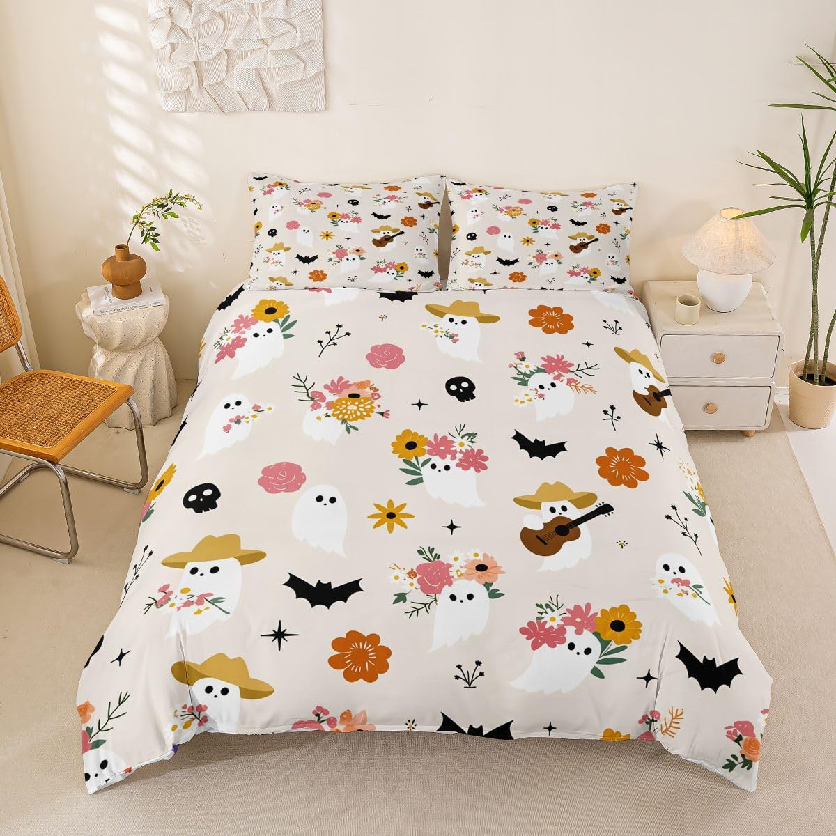 Homewish Copripiumino per letto super king size, motivo floreale con