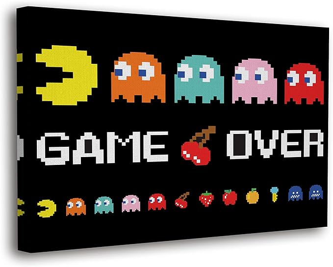 SpiritualHands Canvas Wall Art – Gamer Aesthetic Poster for Boys Bedroom, Modern Board Game Print for Basement, Lounge, Office – Unique Tile Design Decoration for Teens, Men, or Video Game Room