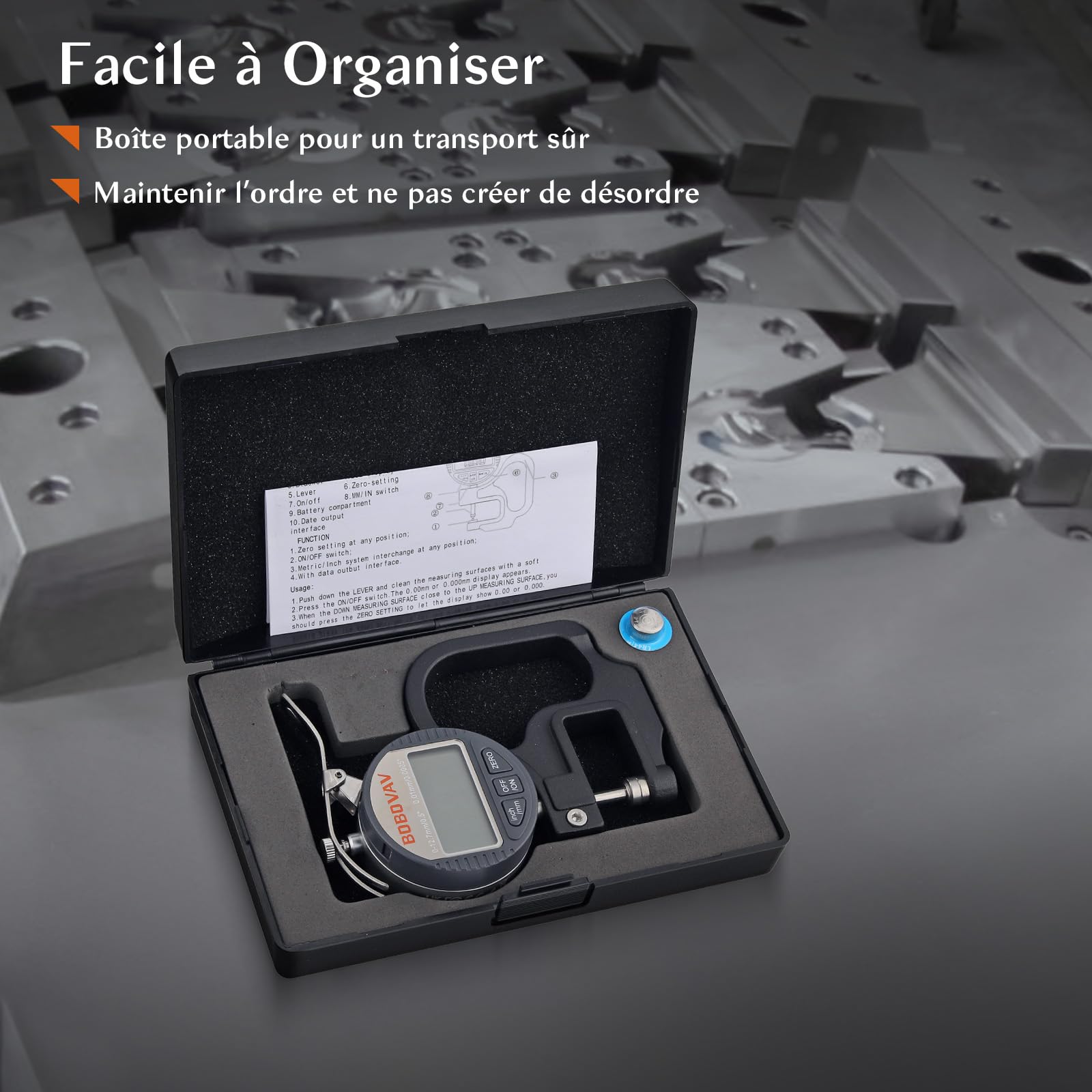 Jauge D'épaisseur Numérique Pour Papier, Cuir, Tissu, Fil Métallique Outil De Mesure Plage De Mesure 0-12,7 Mm, Précision : 0,01 Mm Jauge D'épaisseur En Pouces/métrique
