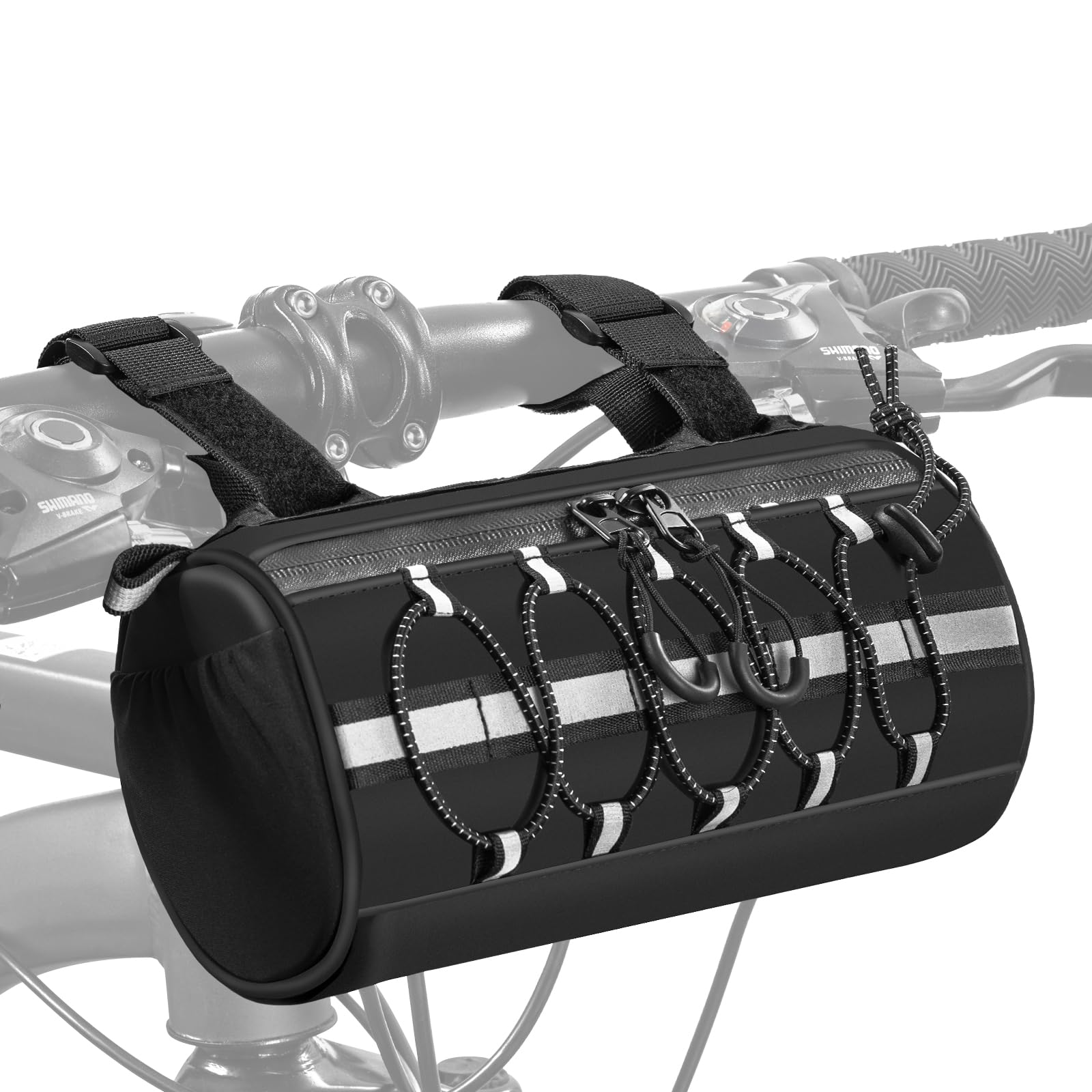 GMAK 2 in 1 Bike Handlebar Bag, Bike/Bicycle Front Bags with Reflective Area & Shoulder Straps, Small Bicycle Handle Bar Bag Cycling Pouch Pack Bike Accessories for Road Mountain Bike Cycling Travel