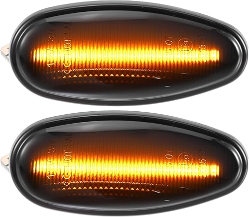 Luz de marcador lateral LED MR522027 MI2570101 Luces de señal de giro delanteras Lámparas para Mitsubishi Outlander 2003-2006 Lente negra Luz LED