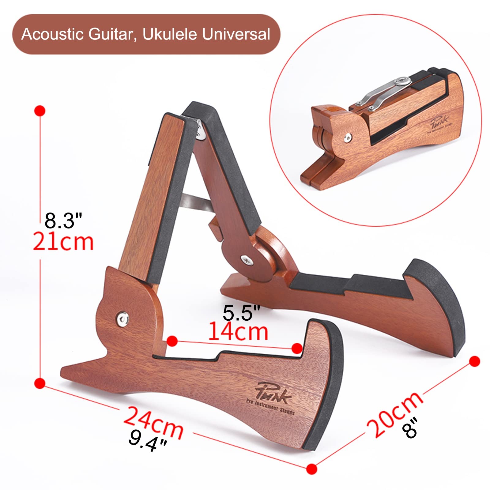 Supporto Chitarra In Legno Mr.Power &ndash; Pieghevole E Portatile, Per Chitarra Acustica Ed Elettrica