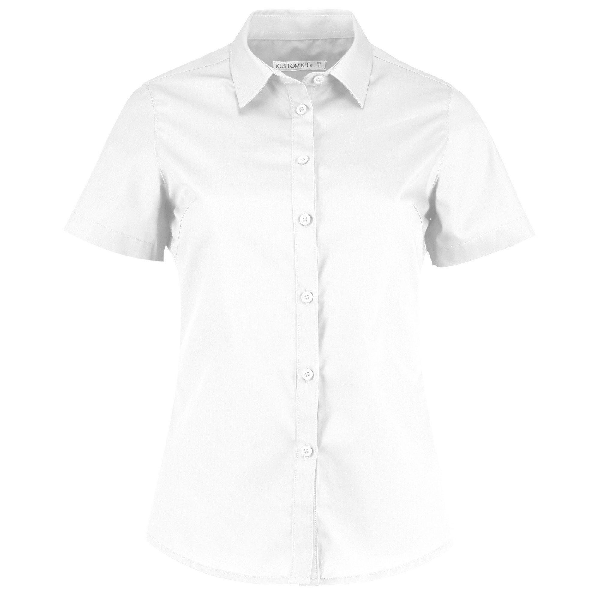 Kustom Kit Women's White / Short Sleeve Poplin Shirt (28) (White)