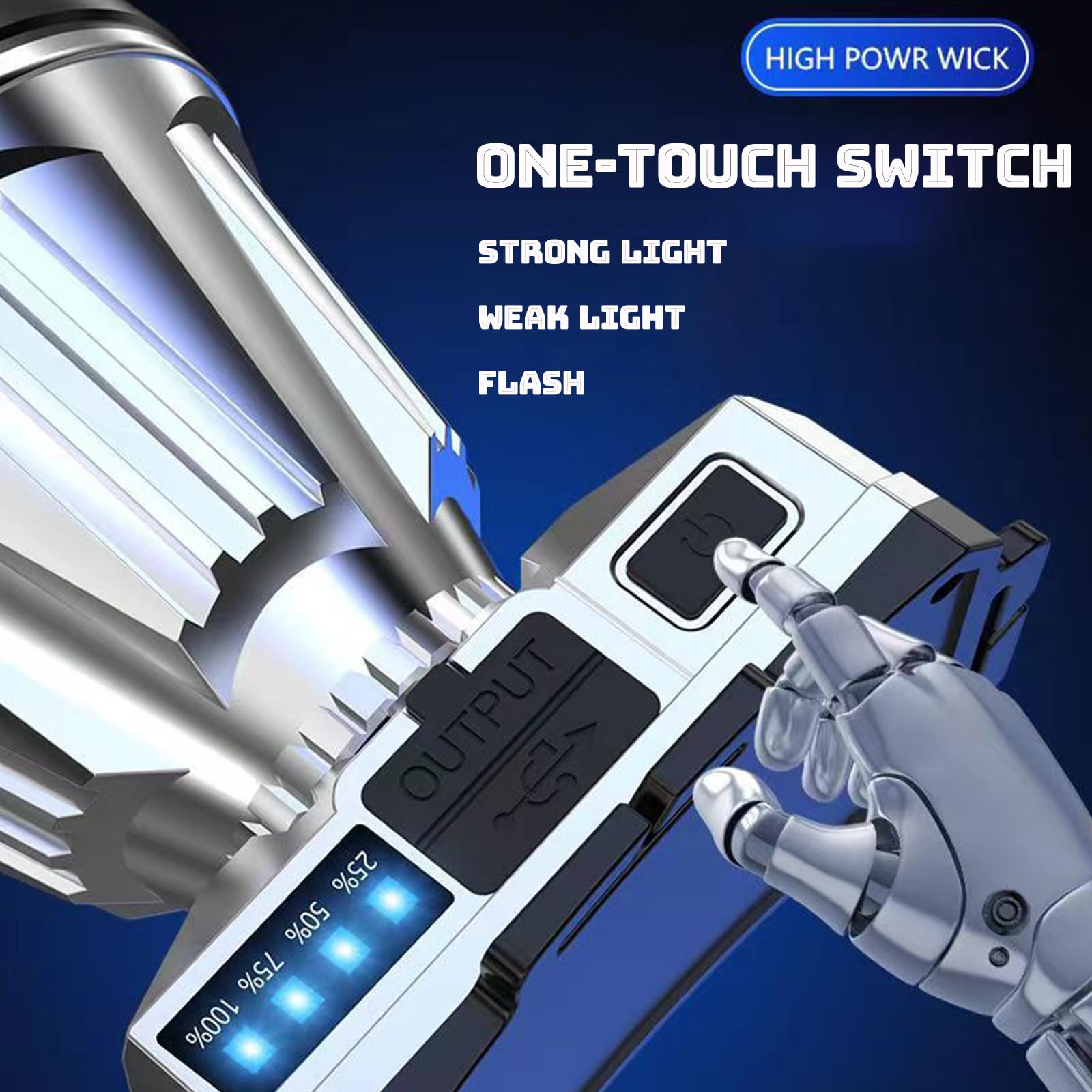 Lampada frontale a LED ricaricabile, super luminosa con 3 modalità di illuminazione, indicatore del livello della batteria, faro per pesca, campeggio, escursionismo