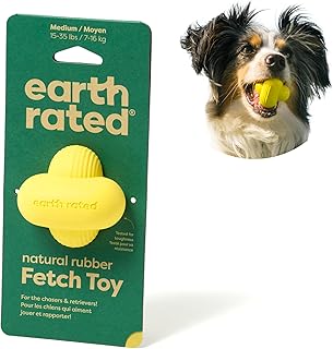 Earth Rated Dog Ball, Interactive Toy for Small, Medium and Large Breeds, Comes in Various Sizes, Made with Natural Rubber, Indoor and Outdoor Use, Medium,