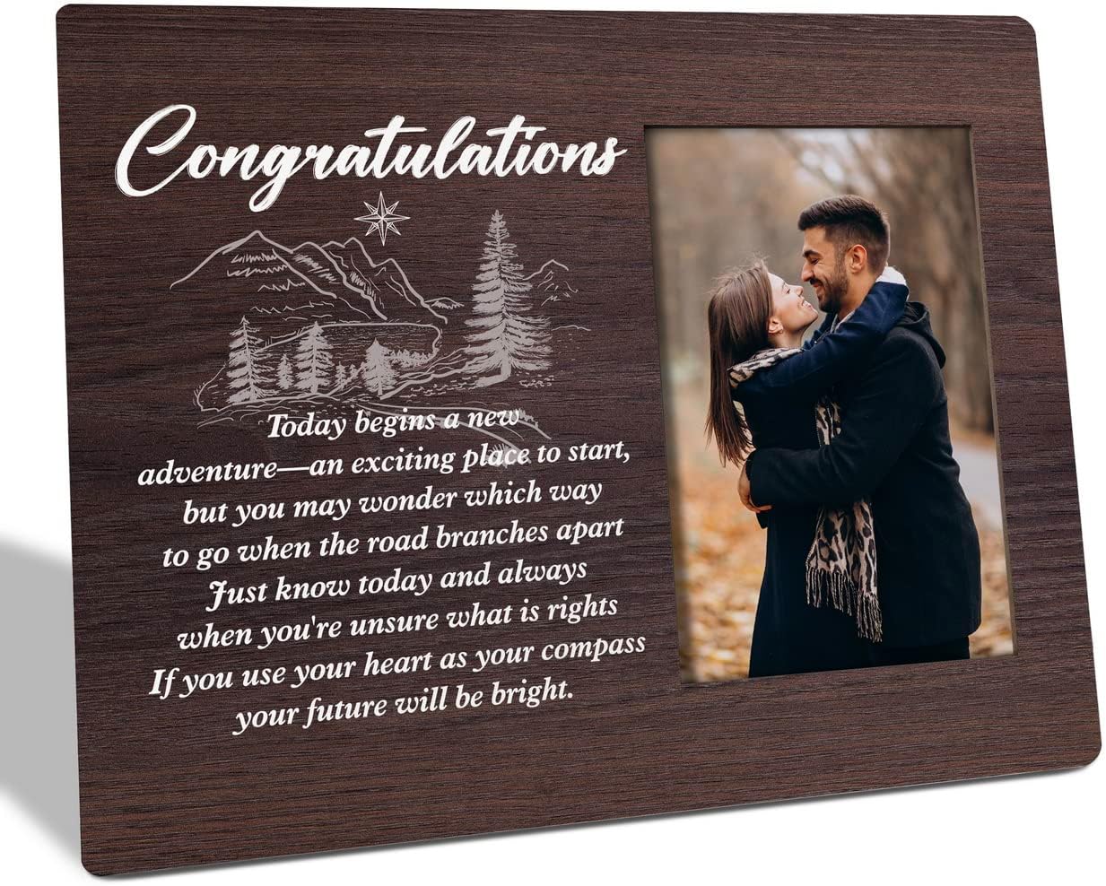 HALUOSI Picture Frame Wood Plaque Gift, Today Begins A New
