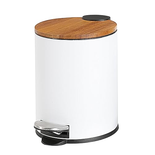 SunnyPoint Bote de basura extra pequeño (3 litros0.8 galones) con cubo interior de plástico baño, oficina, cocina y dormitorio con paso y cierre