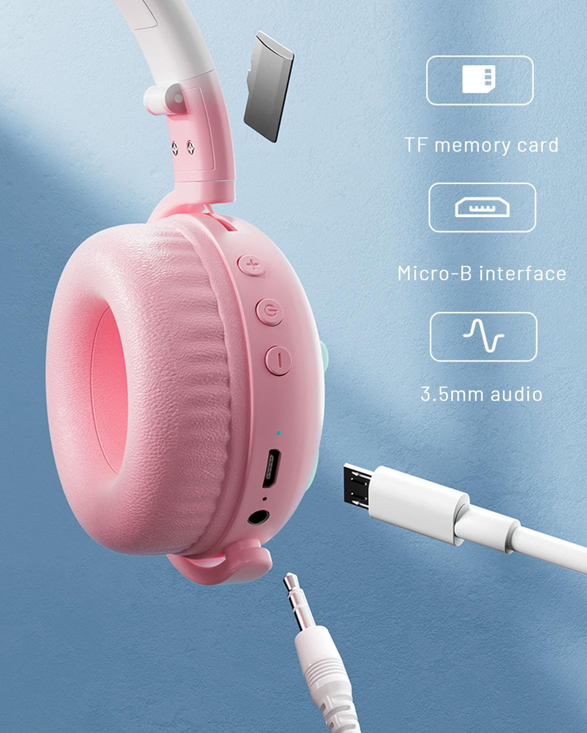 Casque Gamer Sans Fil Avec LED RGB - Bluetooth 5.3, Pliable Et Micro Intégré