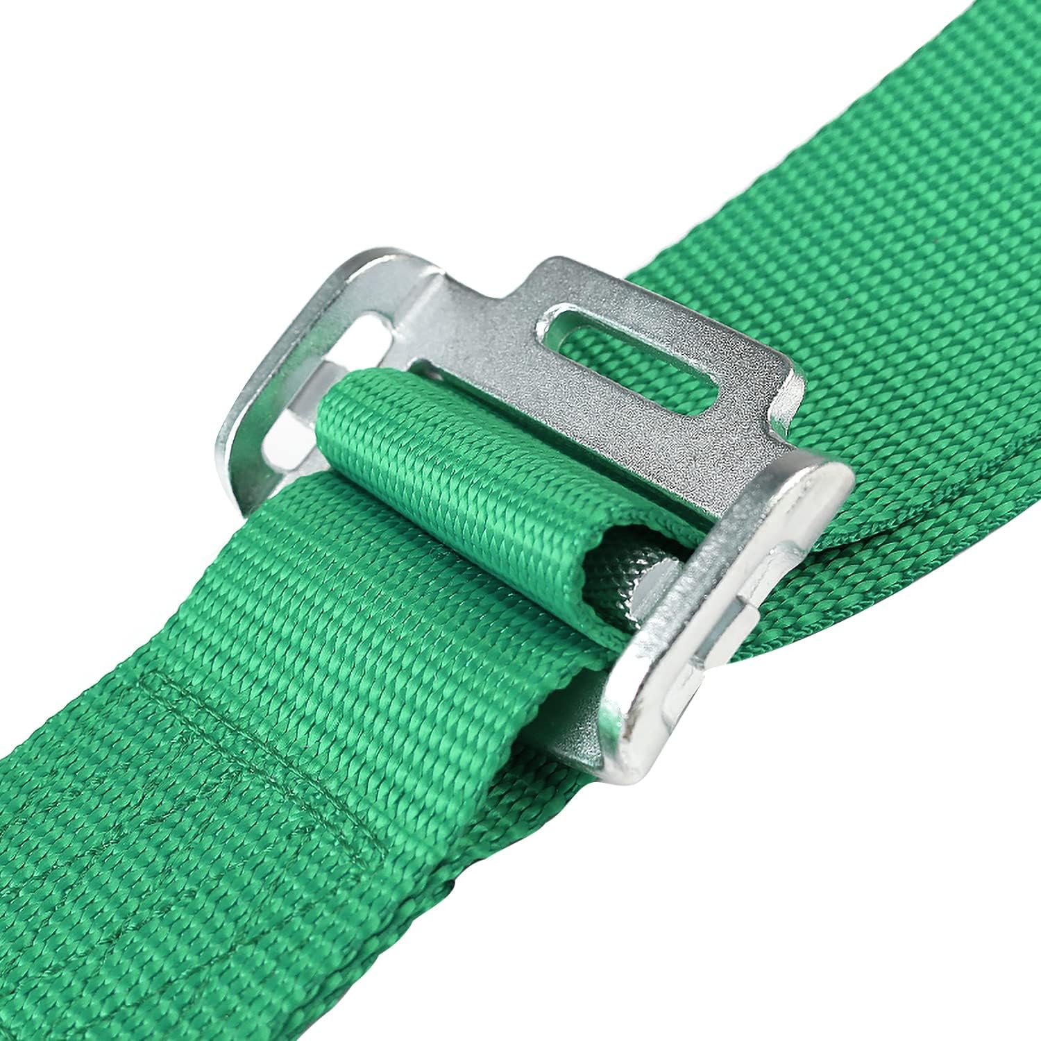 Spec-D Tuning Universal 1 Pair Green 4-Point Cam Lock Nylon Racing Seat Belt Harness
