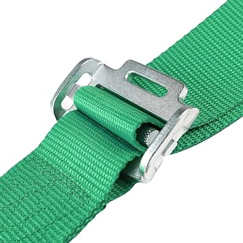 Spec-D Tuning Universal 1 Pair Green 4-Point Cam Lock Nylon Racing Seat Belt Harness
