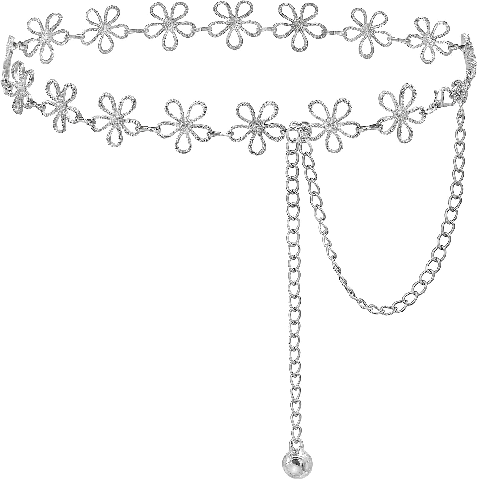 Glamorstar Hollow Flower Belt for Women Waist Chain Belts for Dresses