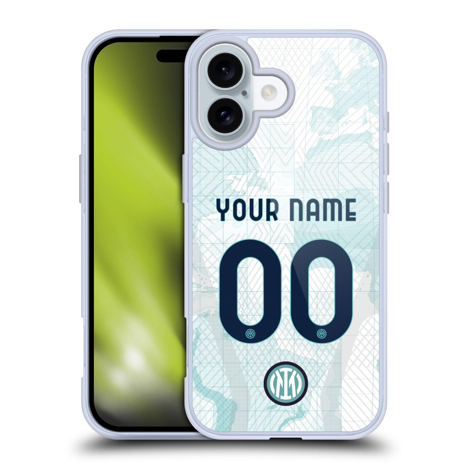 Officially Licensed Custom Customized Personalized Inter Milan Away 2022/23 Crest Kit Gel Case [Military Grade] Compatible with Apple iPhone 16 and Compatible with MagSafe