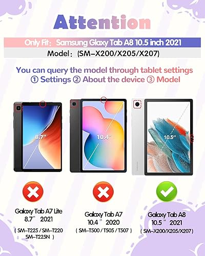 Miniatura 8 de Funda para iPad de 10. generación para niñas, fundas de 10.9 pulgadas con soporte para lápices, asa y soporte para hombro, linda funda de tableta