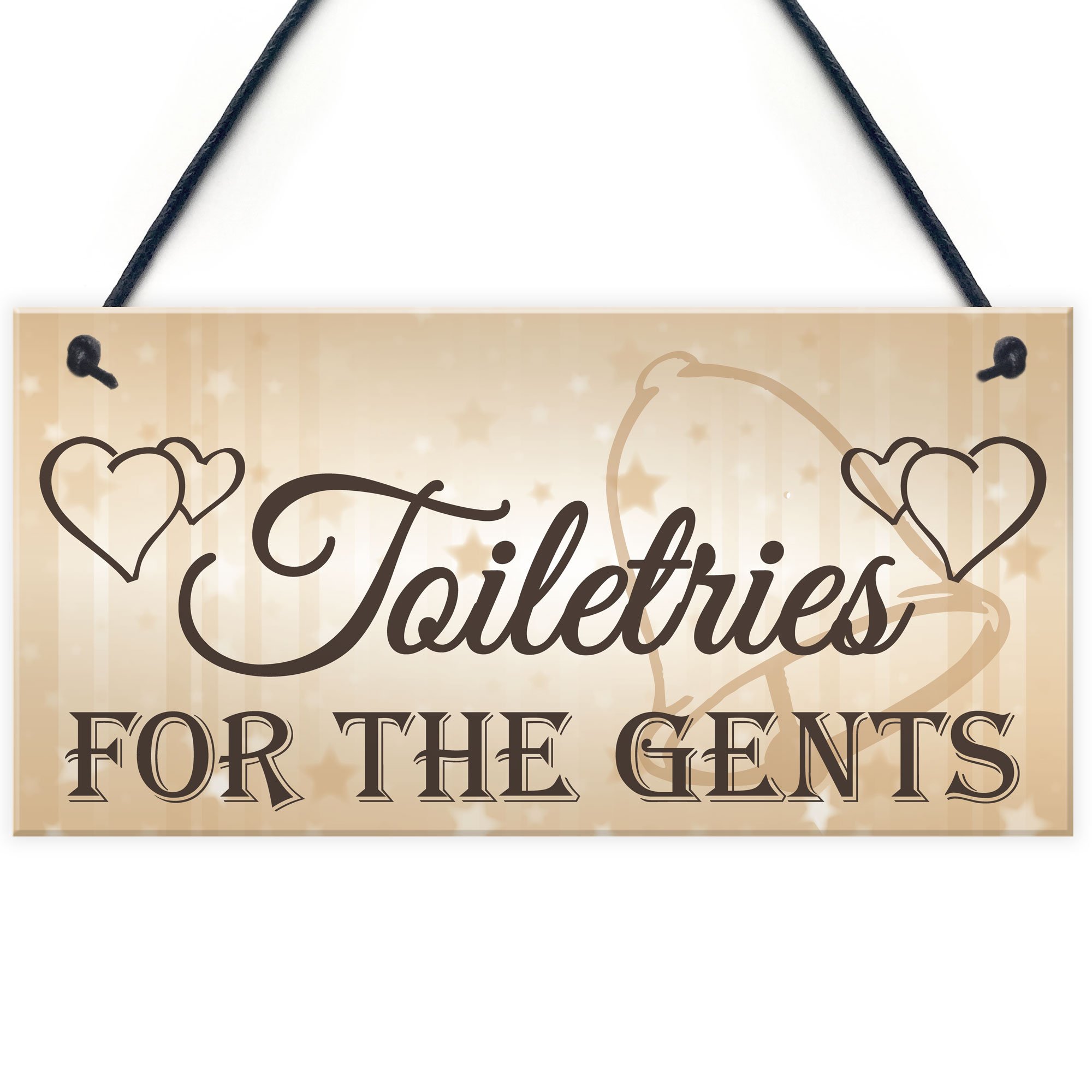 Red Ocean Shabby & Chic Wedding Sign Toiletries For Gents Groom Plaque Best Man Bride Gift Pageboy