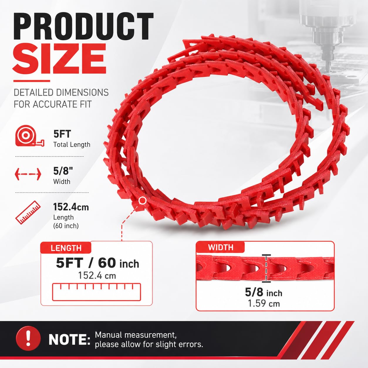 Power Twist Link V-Belt 5/8 Inch x 5 Ft, Adjustable Type B B/5L — Amazon image 4