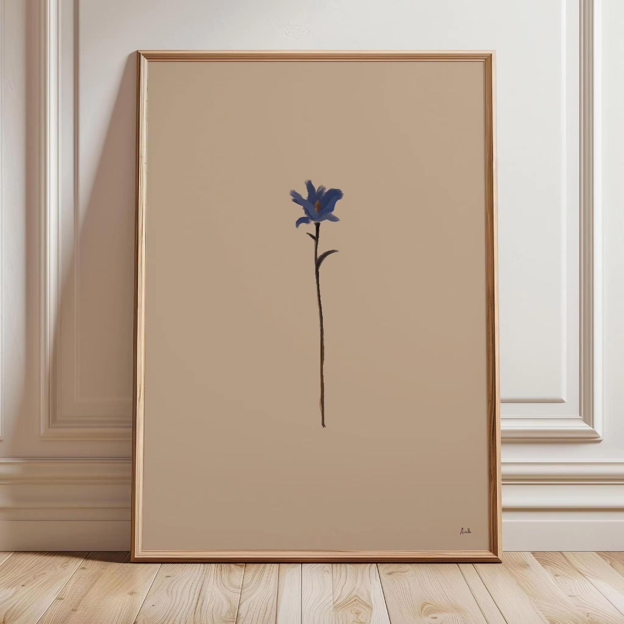 awtrhfc Minimalist Floral Print Vintage-inspired Simple Home Decoration Painting Flowers Plants for Living Room Home Decor(70x90cm(26x35in)/No frame)