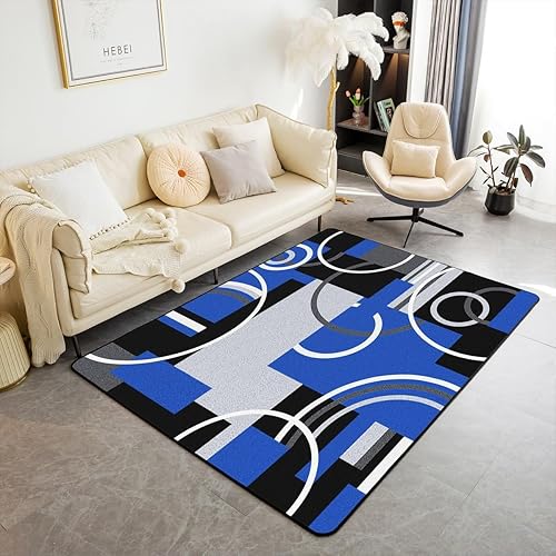 Miniatura 13 de Alfombras de Dirt Bike para Sala de Estar 4'11" x 3'3", Alfombras Antideslizantes de Motocross para Dormitorio, Alfombra de Bandera Americana Retro