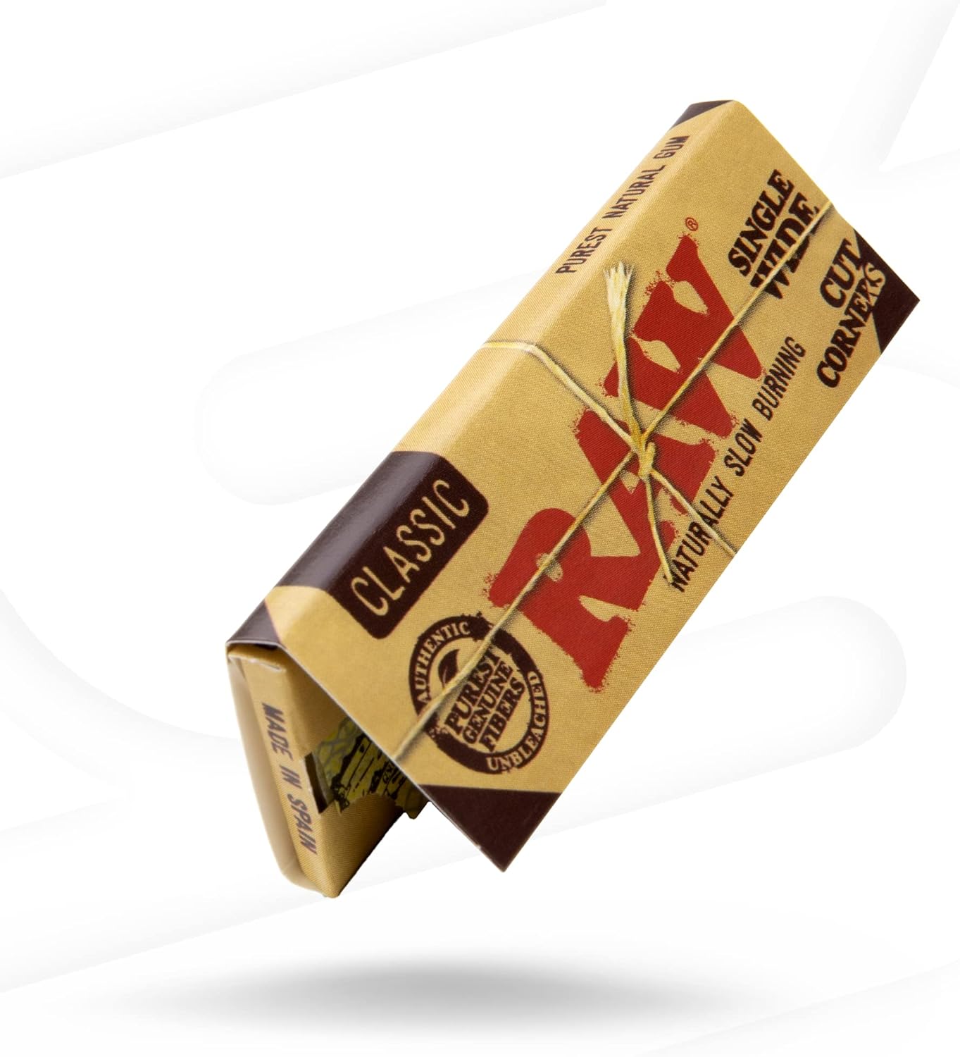 RAW Cut Corners Classic Rolling Papers | 50 Packs of 50 All Natural - Additive Free - 100% Vegan Leaves per Pack