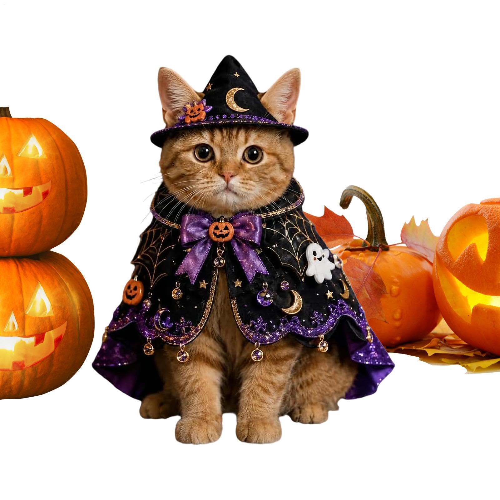 Disfraces de Halloween para gatos ideales para reuniones al aire libre en vacaciones