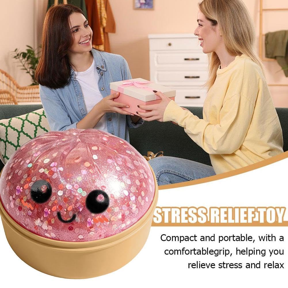 Dumpling Squishies, New Mystery Glitter Dumpling Squishies Box, Colorful Dumplings Stress Balls Fidget Sensory Toy, Soft Squeeze Decompression Dough for Anxiety Relief Fidget (Color A, 1pcs) - 3