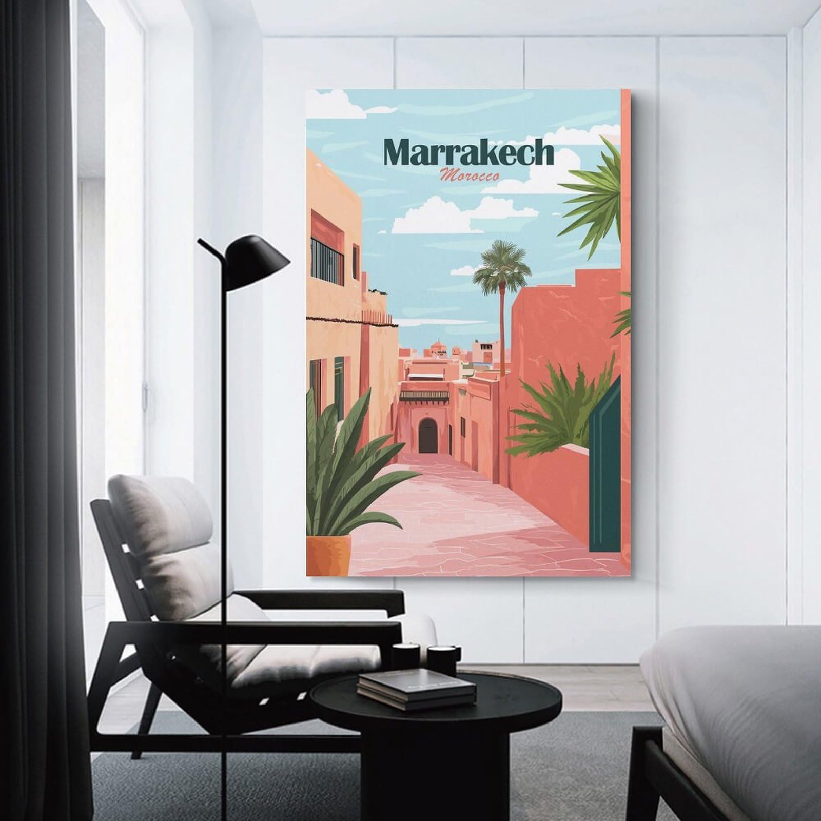 Junmoney Marrakech Cityscape Canvas Wall Decor, 20x30inch(50x75cm), for Gallery Wall Decor And Room Displays, Wall Decor Suited to Curated Displays