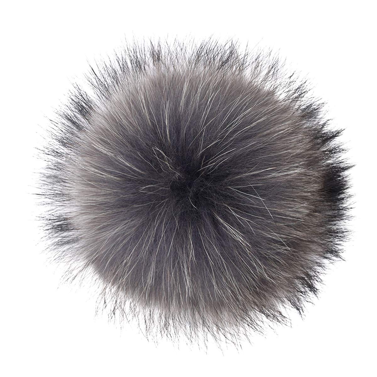 ENJOYFUR Genuine Raccoon Fox Fur Pompom with Button Real Big Fluffy Fur Ball for Beanies DIY Fur Accessories