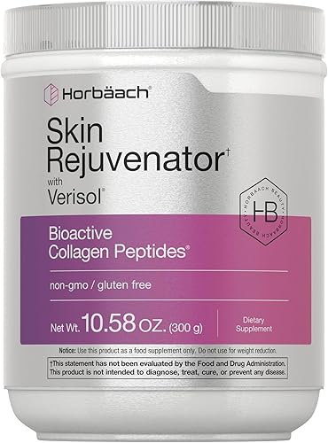 Horbäach Rejuvenecedor de piel con Verisol 10.58 oz | Polvo de péptido de colágeno bioactivo | Tipos I y III | Suplemento sin OMG, sin gluten