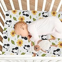 Vista 8 de Cat Sunflower Fitted Crib Sheet for Girls and Boys, Soft Breathable for Standard Crib & Toddler Bed Mattress, 28 x 52 in