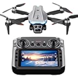 Drone with Camera - 4.5 inch LCD RC Screen and Brushless Motor Drone for Adults/Kids, Foldable 1080P HD RC quadcopter. Waypoint Fly, Altitude Hold, One Key Take Off/Landing, Gesture Selfie, 3D Flip, Long Flight Time