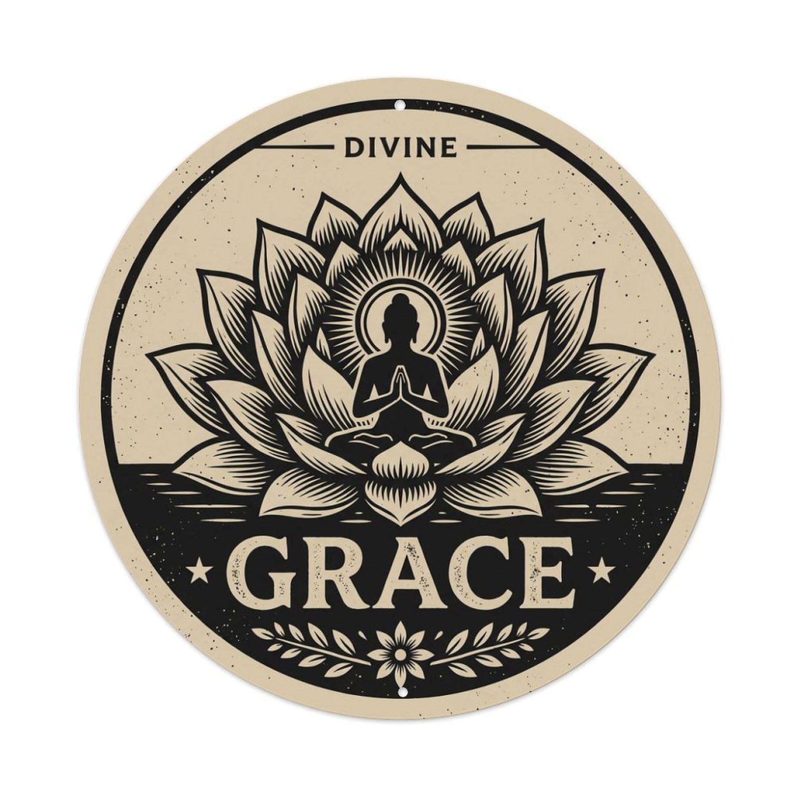 Divine Grace Positive Saying Nature Meditation Metal Tin Sign