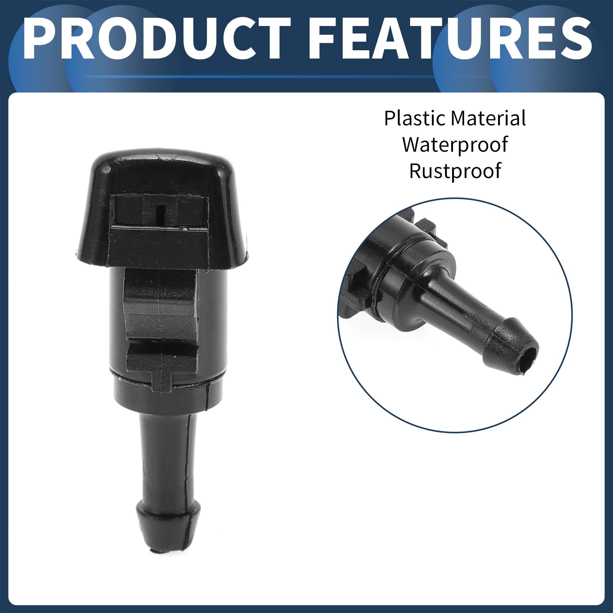 2 PCS Front Windshield Washer Nozzles, Washer Spray Angola