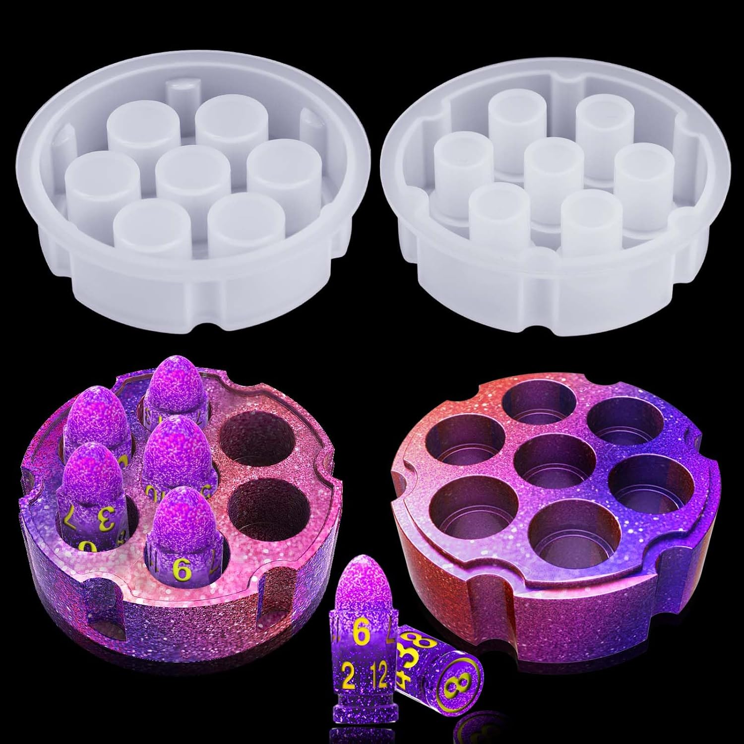 Juome Dice Box Resin Molds Silicone, DND Dice Holder