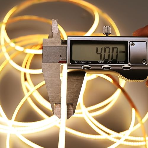 Miniatura 2 de TOPAI Tira de luz LED COB delgada de 12 V, 0.157 in, 3000 K, blanco cálido, 16.4 pies (16.4 ft), cinta adhesiva flexible 3M, CRI90 400LEDsM 7WM sin