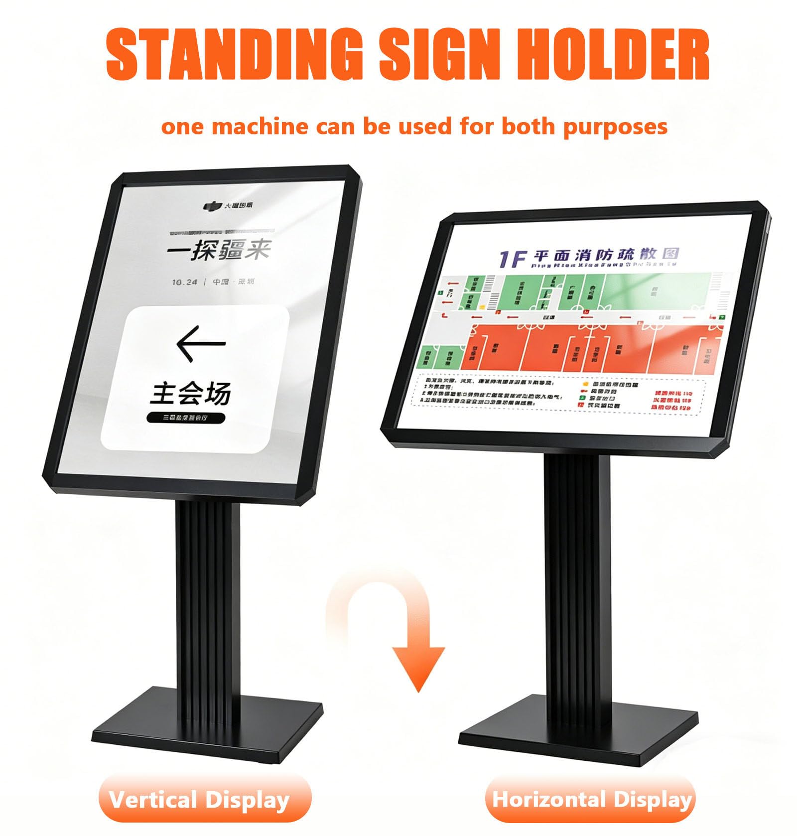 Soporte Ajustable para Carteles publicitarios, Soporte de Suelo para exhibición de Carteles, Soportes para Carteles con Marco de Aluminio para Interiores y Exteriores, Ideales para Bodas, CE