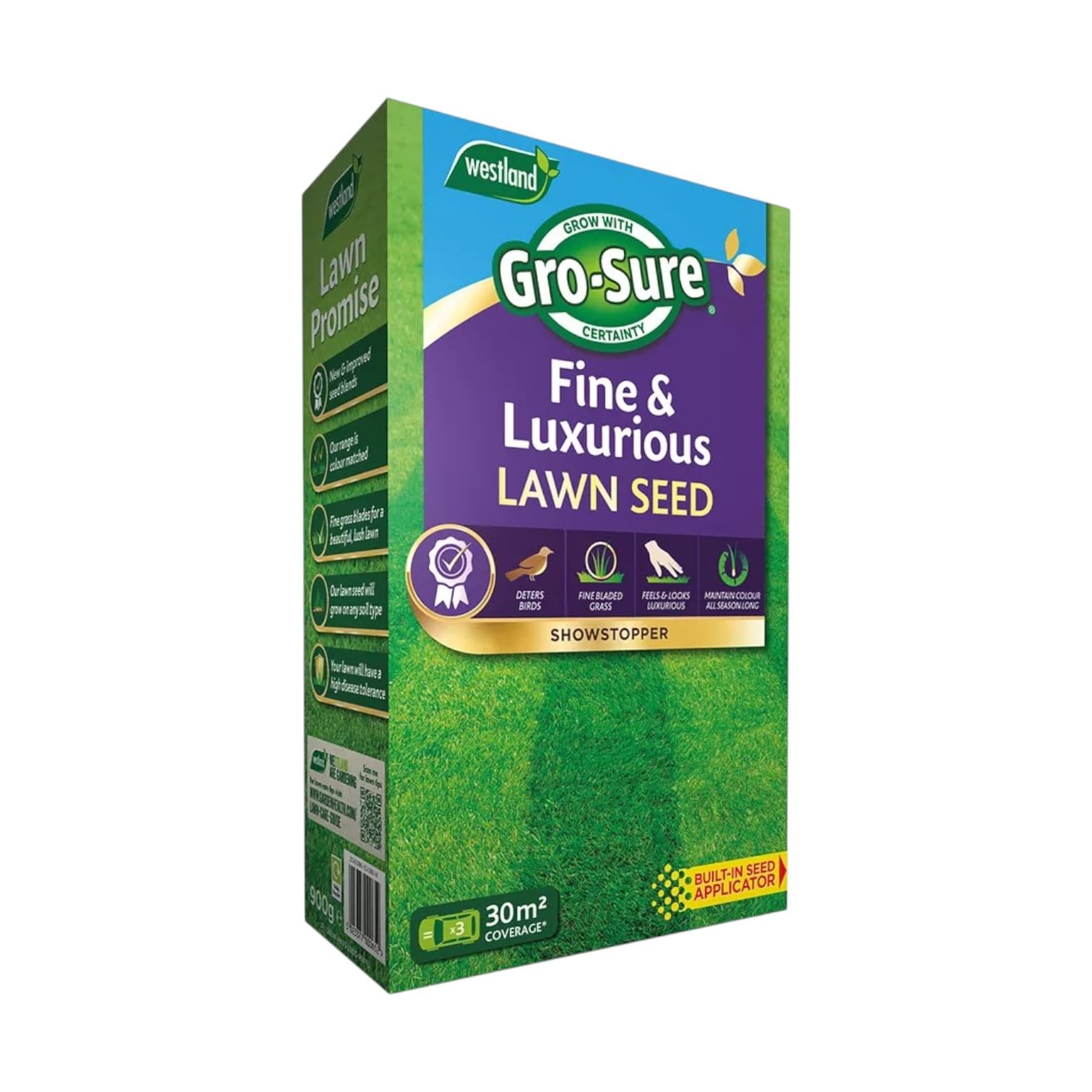 Gro Sure Fine & Luxurious Lawn Seed - Premium Grass Seed for Lush, Green Lawns - Ideal for All Weather Conditions, Easy to Grow,Healthy Grass (30meter Square)