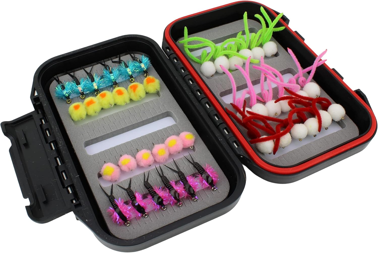 Wild Water Fly Fishing 42 Steelhead/Egg Flies Assortment with Small Fly Box for Steelhead, Salmon, Brown Trout, Rainbow Trout, Trout