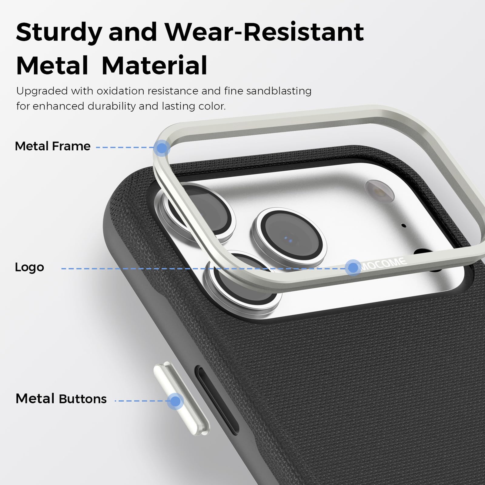 Magnética Funda para iPhone 18 Pro Max/18 Pro, Delgado Cuero Antideslizante