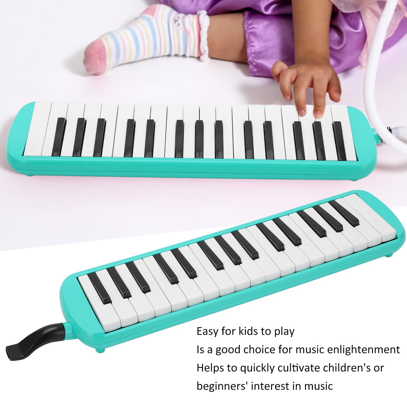 32 Keys Melodica Instrument, Air Piano Keyboard 32 Key Mouth Pianos Melodica with Short Mouthpiece for Beginners Adults