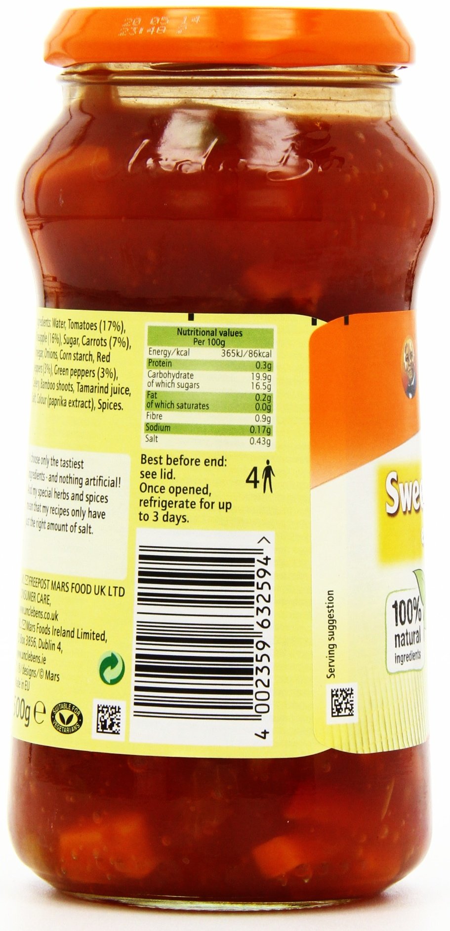 Uncle Bens Orientalny słodki i kwaśny dodatkowy sos ananasowy 500 g (opakowanie 6 szt.)
