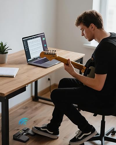 Miniatura 8 de Page Turner - Pedal inalámbrico silencioso y resistente, compatible con Android, PC, iPad, Kindle, iPhone, control de partituras manos libres,