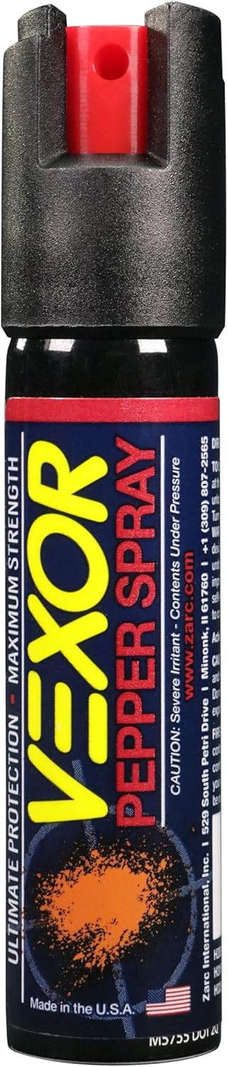 VEXOR Police Strength Self Defense Pepper Spray 1.45 Percent Capsaicin – Hotter Than Other Brands- Running Safety Spray – 18+ Shots, 12 Ft 75 Oz 21 Grams – Jogging VEXOR Police Strength Self Defense Pepper Spray 1.45 Percent Capsaicin – Hotter Than Other Brands- Running Safety Spray – 18+ Shots, 12 Ft 75 Oz 21 Grams – Jogging