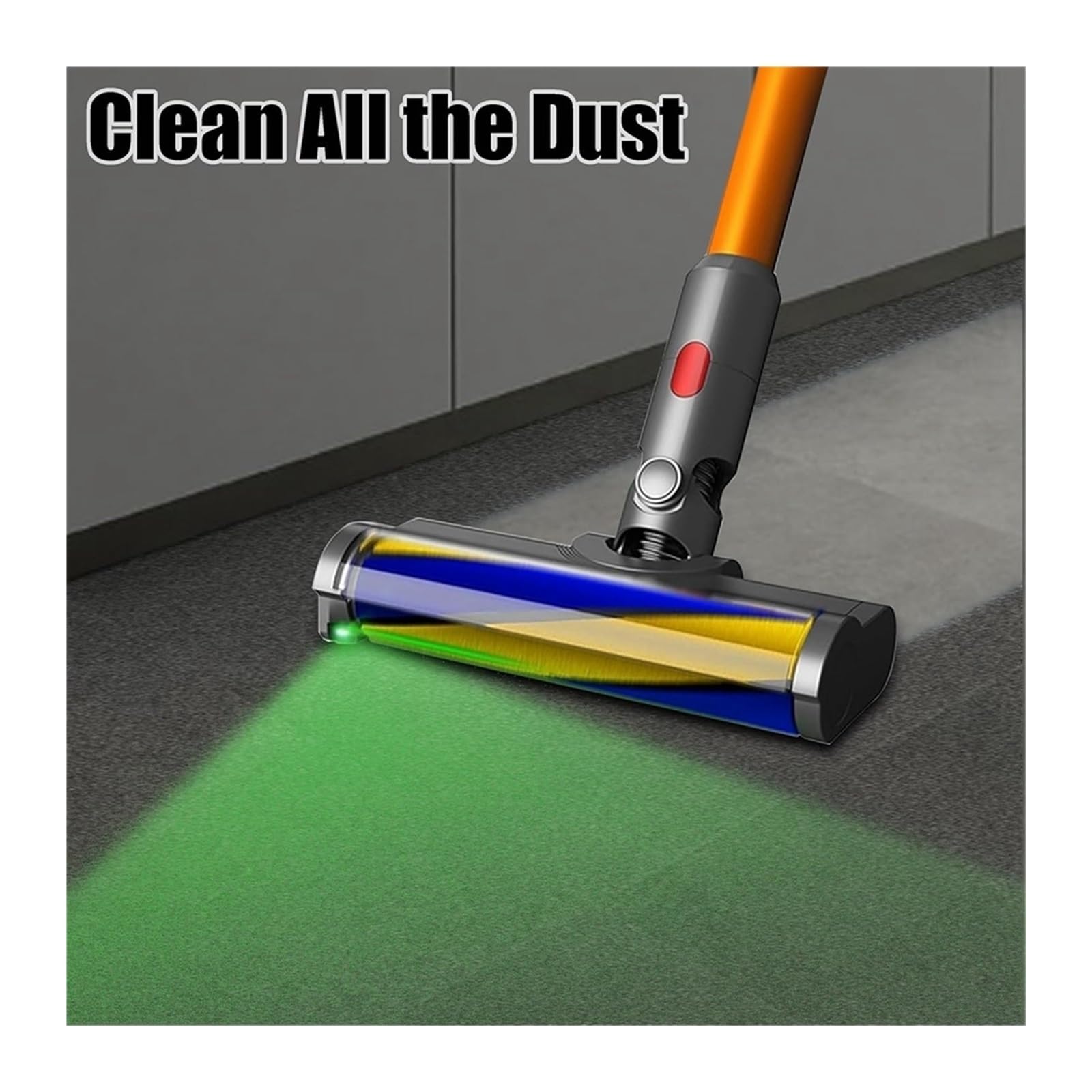 Cabezal Principal For Suelos De Madera Con Luz De Detección De Polvo, Compatible Con Dyson V7, V8, V10, V11 Y V15. Funcionamiento Silencioso.