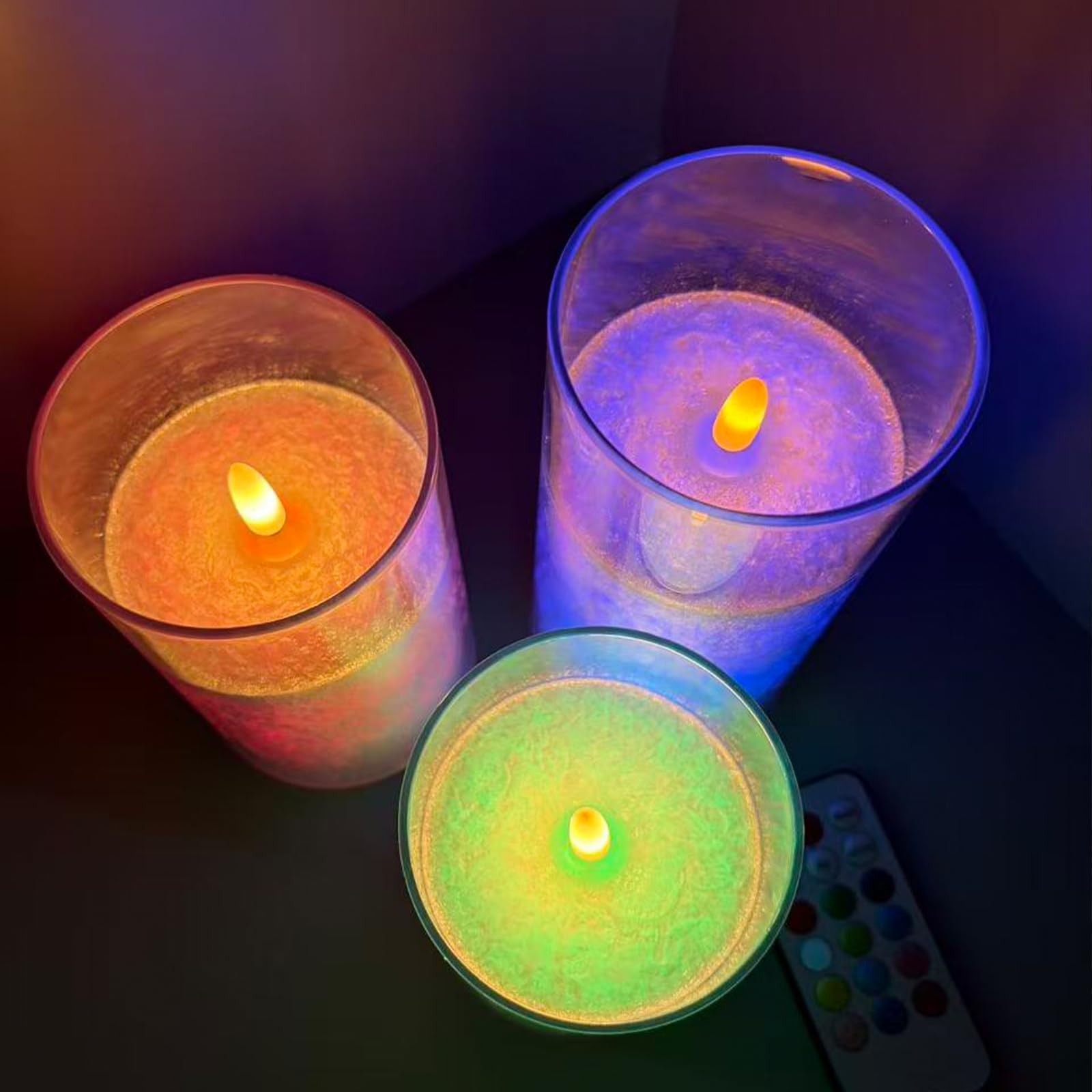 Candele senza fiamma, funzionamento a batteria, candele tremolanti senza fiamma, 3D tremolante FlameTimer e telecomando, sicure per matrimoni, casa, feste, decorazione JL-D003