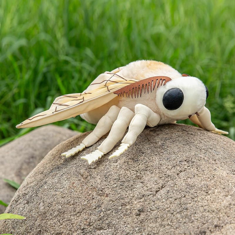 PuffPurrs Motte Plush 33CM/12IN, Kawaii Moth Plüschtier, Realistische Silk Moth Kuscheltier, Motten Stofftier Plüsch Spielzeug für Kinder Kuscheltiere, Geschenk für Natur- und Tierliebhaber