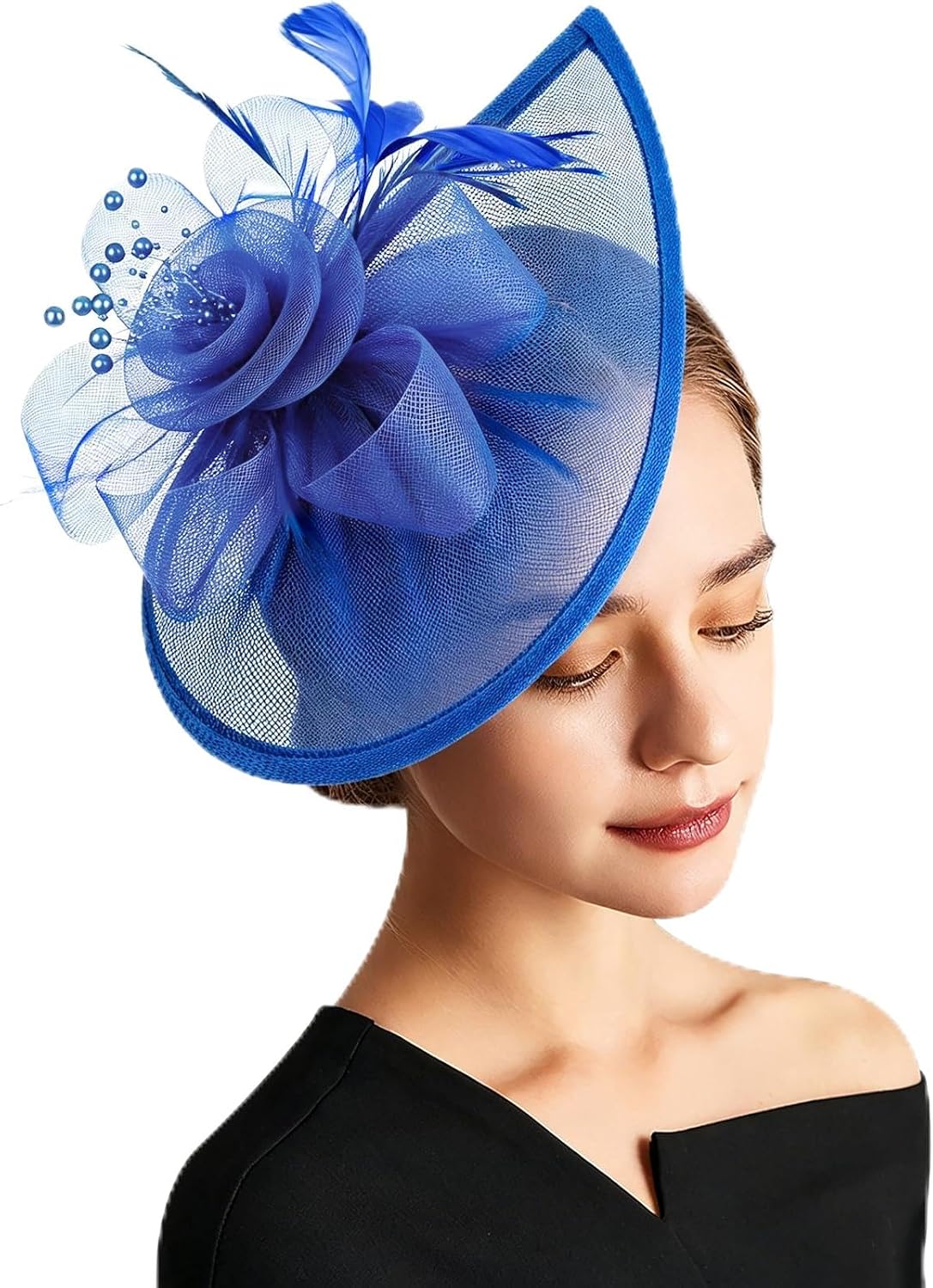 DRESHOW Women Fascinator Hats Tea Party Hat Vintage Pillbox Hat Headband for Cocktail